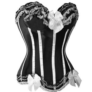 Black and White Ruffle Corset